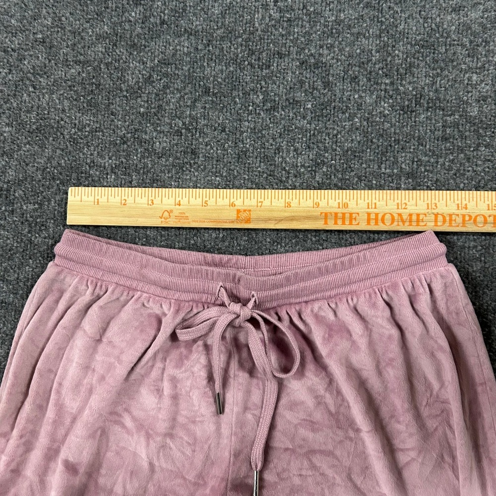 Juicy Couture Pants Womens Size M Pink Velour Wide Leg Rhinestone Logo Sleepwear - Picture 5 of 9